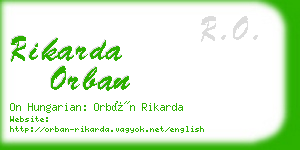 rikarda orban business card